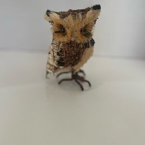 Owl Figure Decor Pine Cone Bristle Brush Woodland Figure Farmhouse Farm Country